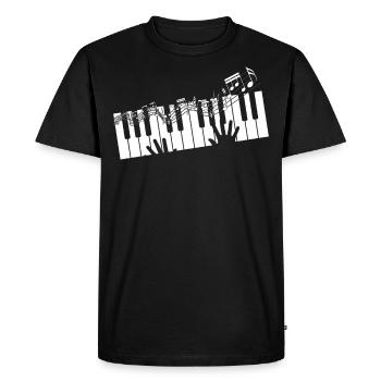 Note de musique Piano Clavier - T-shirt Premium bio Homme - noir - Devant - Nico (187cm)