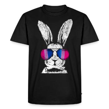 Bisexuel Bi Pride Flag Rabbit - T-shirt Premium bio Homme - noir - Devant - Nico (187cm)