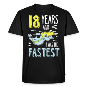 Il y a 18 ans, j’étais le 18e anniversaire le plus rapide - T-shirt Premium bio Homme - noir - Devant - Nico (187cm)