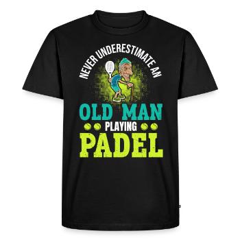 Cool Padel Dad Padel Player Father - Men's Premium Organic T-Shirt - black - Front - Nico (187cm)