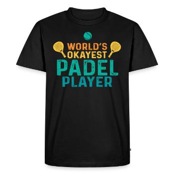 Worlds Okayest Padel Player Retro Padel - Men's Premium Organic T-Shirt - black - Front - Nico (187cm)