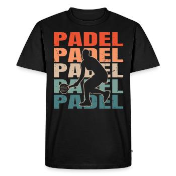 Cool Retro Text Silhouette Padel - Men's Premium Organic T-Shirt - black - Front - Nico (187cm)