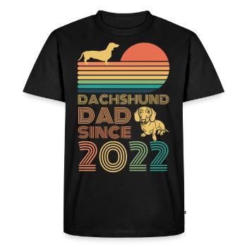 Teckel Teckel Papa Père depuis 2022 - T-shirt Premium bio Homme - noir - Devant - Nico (187cm)