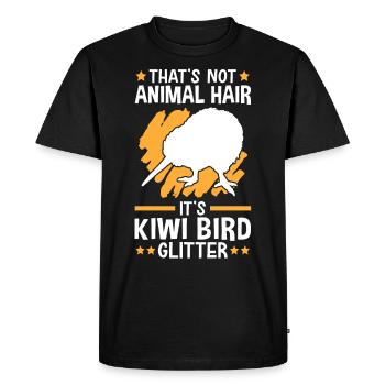 Kiwi Bird Glitter New Zealand Bird - Men's Premium Organic T-Shirt - black - Front - Nico (187cm)