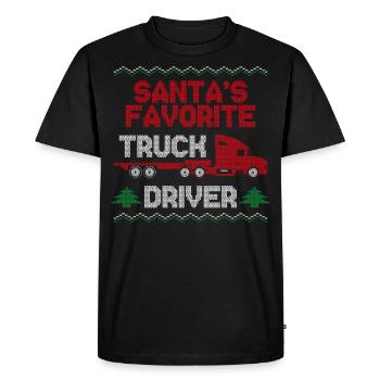 Trucker Truck Driver Jul - Herre Premium økologisk T-shirt - sort - Foran - Nico (187cm)
