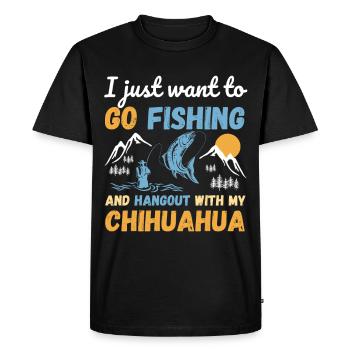 Fishing and fishing for Chihuahua dog lovers - Men's Premium Organic T-Shirt - black - Front - Nico (187cm)