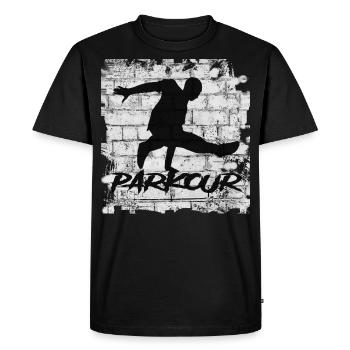 Parkour - T-shirt Premium bio Homme - noir - Devant - Nico (187cm)