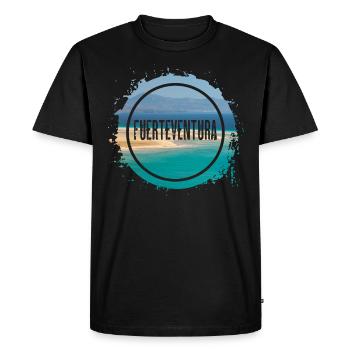 Fuerteventura Summer Sun Beach Sea Palm Trees - Men's Premium Organic T-Shirt - black - Front - Nico (187cm)
