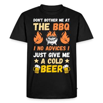 BBQ, barbecue and beer drink for beer lovers - Men's Premium Organic T-Shirt - black - Front - Nico (187cm)