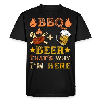 BBQ, barbecue and drink beer for beer lovers - Men's Premium Organic T-Shirt - black - Front - Nico (187cm)