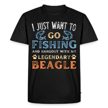 Fishing and fishing for beagle lovers - Men's Premium Organic T-Shirt - black - Front - Nico (187cm)