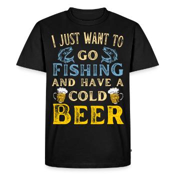 Fishing and fishing for beer lovers - Men's Premium Organic T-Shirt - black - Front - Nico (187cm)