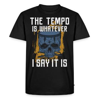 Batterie batteur Vintage The Tempo - T-shirt Premium bio Homme - noir - Devant - Nico (187cm)