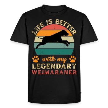 Légendaire Weimaraner Vintage Retro - T-shirt Premium bio Homme - noir - Devant - Nico (187cm)