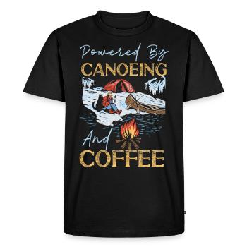 Canoe Canoeing Coffee Powered By - Men's Premium Organic T-Shirt - black - Front - Nico (187cm)