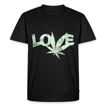 Love cannabis feuille de cannabis - T-shirt Premium bio Homme - noir - Devant - Nico (187cm)