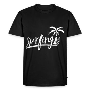 Surf surf - T-shirt Premium bio Homme - noir - Devant - Nico (187cm)