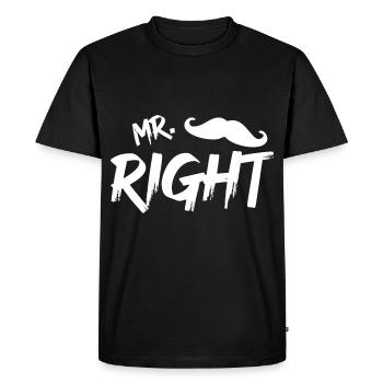 Mr Right with beard w - Men's Premium Organic T-Shirt - black - Front - Nico (187cm)