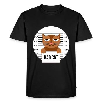 Doux chat prison prison Derrière les barreaux Mal - T-shirt Premium bio Homme - noir - Devant - Nico (187cm)