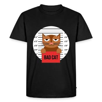 Doux chat prison prison Derrière les barreaux Mal - T-shirt Premium bio Homme - noir - Devant - Nico (187cm)