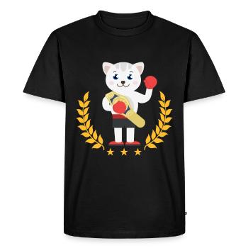 Félin combats Boxe Battements Sport Combat Victoire - T-shirt Premium bio Homme - noir - Devant - Nico (187cm)