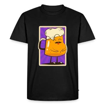 Bière bière bière - T-shirt Premium bio Homme - noir - Devant - Nico (187cm)