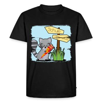 School enrollment raccoon candy bag - Men's Premium Organic T-Shirt - black - Front - Nico (187cm)