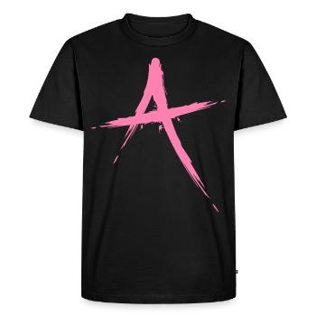 Letter A Design Brush in Pink Pink - Men's Premium Organic T-Shirt - black - Front - Nico (187cm)