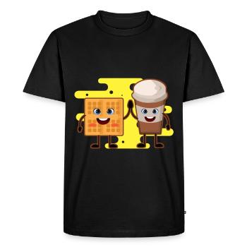 Waffle Coffee Delicious Food Drink Sweet - Men's Premium Organic T-Shirt - black - Front - Nico (187cm)