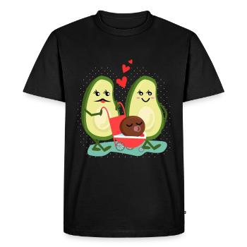 Avocat Manger Famille Bébé Enfant Doux - T-shirt Premium bio Homme - noir - Devant - Nico (187cm)