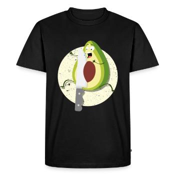 Avocado Funny Tasty knife food - Men's Premium Organic T-Shirt - black - Front - Nico (187cm)