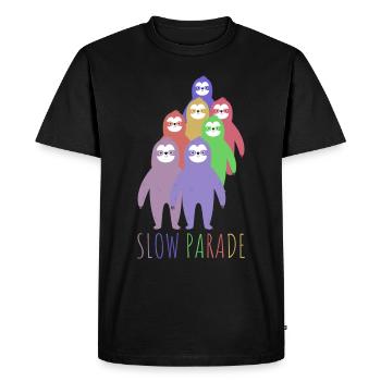 Sloth Love Parade Lazy Funny - Men's Premium Organic T-Shirt - black - Front - Nico (187cm)