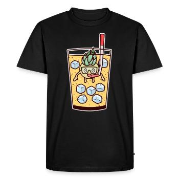 Cocktail Pina Colada Pineapple Diving Glass Diving - Men's Premium Organic T-Shirt - black - Front - Nico (187cm)