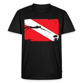 Spearfishing Flag - Diving Fishing Gift - Men's Premium Organic T-Shirt - black - Front - Nico (187cm)