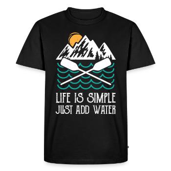 Kayak - Life Is Easy Canoe Paddle Gift - Men's Premium Organic T-Shirt - black - Front - Nico (187cm)