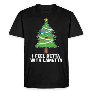 Je me sens betta avec des guirlandes de sapin de Noël - T-shirt Premium bio Homme - noir - Devant - Nico (187cm)