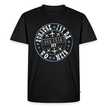 Weltenbummler Backpacker Globetrotter Reise Urlaub - Männer Premium Bio T-Shirt - Schwarz - Vorne - Nico (187cm)