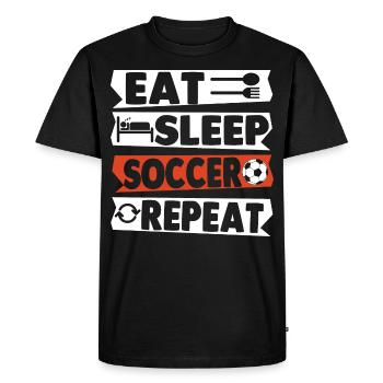 Eat Sleep Soccer Repeat - Men's Premium Organic T-Shirt - black - Front - Nico (187cm)
