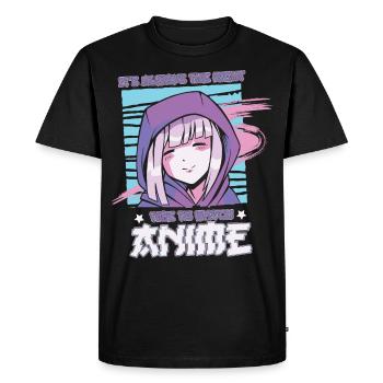 Anime Binge Watching Memes - Men's Premium Organic T-Shirt - black - Front - Nico (187cm)