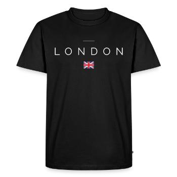 British Flag Union Jack London England Gift - Men's Premium Organic T-Shirt - black - Front - Nico (187cm)