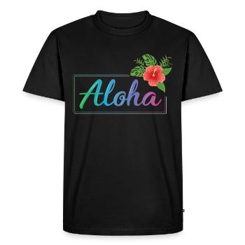 Hawaii Surf Mahalo Aloha USA île de Maui cadeau - T-shirt Premium bio Homme - noir - Devant - Nico (187cm)