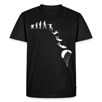 Evolution Parachutiste cadeau de parachute - T-shirt Premium bio Homme - noir - Devant - Nico (187cm)