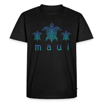 Hawaï Maui tortue Tribal Hula Aloha cadeau - T-shirt Premium bio Homme - noir - Devant - Nico (187cm)