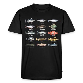 Fische Karpfen Angeln Hecht Barsch Wels Geschenk - Männer Premium Bio T-Shirt - Schwarz - Vorne - Nico (187cm)