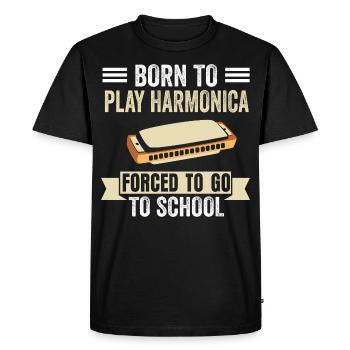 Harmonica Musicians Blues Jazz Harmonica - Men's Premium Organic T-Shirt - black - Front - Nico (187cm)