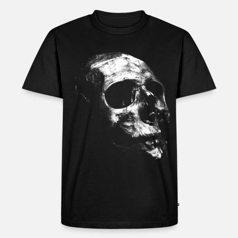 Alter weißer Schädel - Männer Premium Bio T-Shirt - Schwarz
