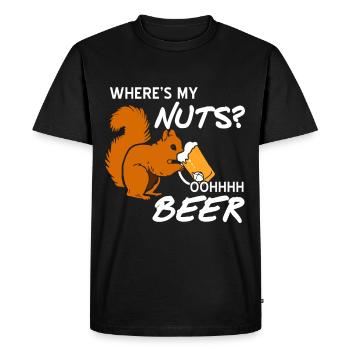 Squirrel - Men's Premium Organic T-Shirt - black - Front - Nico (187cm)