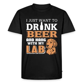 Je veux juste boire de la bière et prendre mon - T-shirt Premium bio Homme - noir - Devant - Nico (187cm)