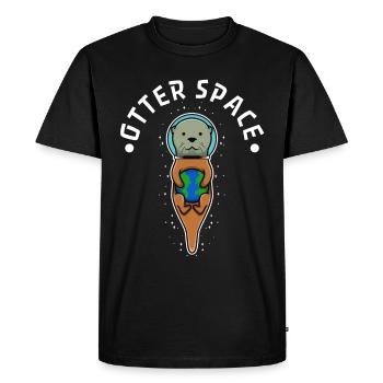 Otter space - Men's Premium Organic T-Shirt - black - Front - Nico (187cm)