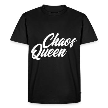 Reine chaos confusion reine drôle humour - T-shirt Premium bio Homme - noir - Devant - Nico (187cm)
